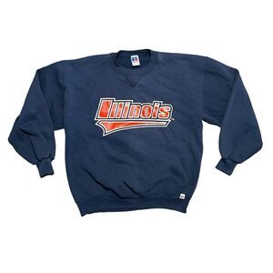 Vintage University Of Illinois Russell Athletic 90's USA Crewneck‎ Sweatshirt L